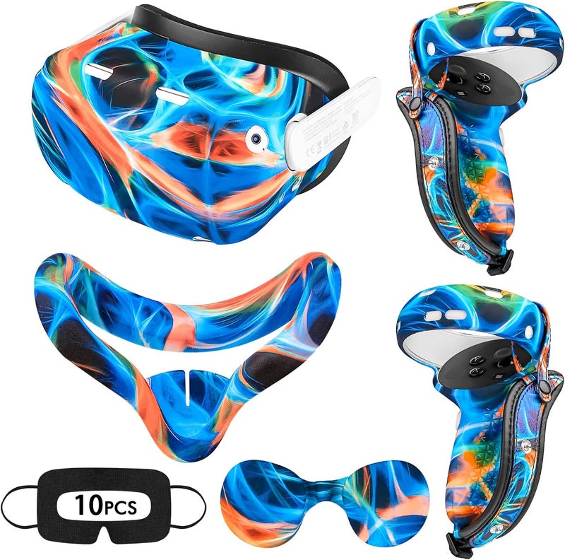 Relohas for Oculus Quest 2 Accessories, VR Accessory Set for Meta Quest 2, Include Controller Grip Leather Cover, VR Shell Cover, Face Cover, The Best Gifts for Christmas and Halloween(Aurora) - Image 1